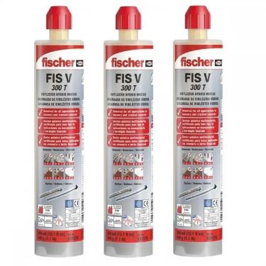 Imagem de 03 Chumbador Bucha Quimica Fischer Fis V 300 T -300Ml/490 Gr