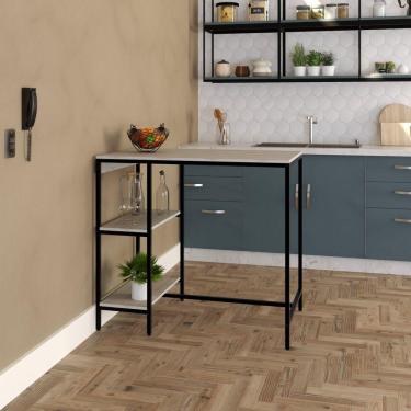 Imagem de Mesa Bistrô 100x60cm Active Yescasa Snow/Preta