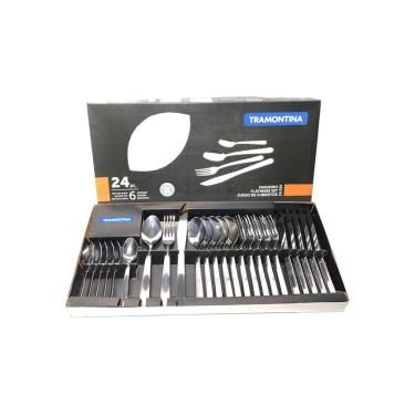 Imagem de Jogo De Talheres Tramontina 24 Peças Búzios Faqueiro Inox