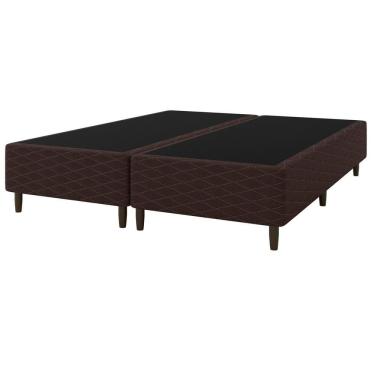 Imagem de Base Cama Box para Colchão Casal Queen 158x198cm Sue Marrom Umaflex