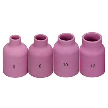 Imagem de RIVERWELD TIG Lente de gás bocal de alumina copos de cerâmica jumbo 57N75 6# 3/20.3 cm, 57N74 8# 1/5.1 cm, 53N87 12# 3/10.2 cm, 53N88 10# 5/20.3 cm para SR WP 9 17 20 18 20 28 20 6 TIG Well. Tocha