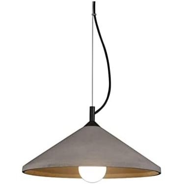 Imagem de Luminária Pendente De Teto, Luminária Pendente De Concreto Nórdico, Luminária Suspensa Em Formato De Tampa, Lustre De Teto De Cimento Estilo Industrial Para Sala De Jantar, Bar, Decoração De Sala