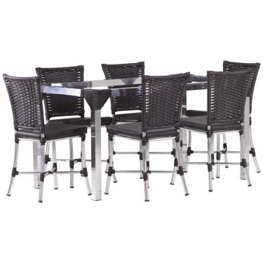 Imagem de Conjunto 6 Cadeiras Angra E Mesa De Jantar Haiti Em Alumínio