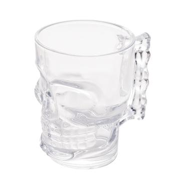 Imagem de Caneca para Chopp e Cerveja de Vidro Lyor Caveira Rock Style 510ml Transparente