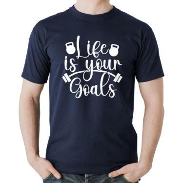 Imagem de Camiseta Algodão Life Is Your Goals - Foca Na Moda