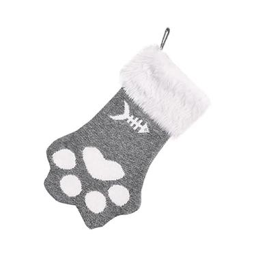 Imagem de HOMSFOU Garra De Gato Meia De Natal Meias De Pata Para Animais De Estimação Meia De Natal Decorações Para Árvores De Natal Saco De Doces Feriado Astetic Decoração De Quarto Decoração De
