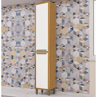 Imagem de Paneleiro Simples com 2 Portas 100% Mdf Vicenza Espresso Móveis Amêndoa/Branco