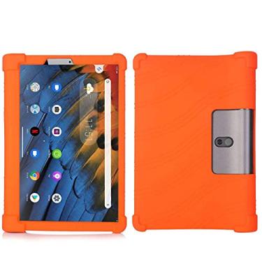 Imagem de QYiiD Capa para Lenovo Yoga Smart Tab 10,1 polegadas 2019, capa protetora de silicone leve à prova de choque de borracha macia adequada para crianças Lenovo Yoga Smart Tab, laranja