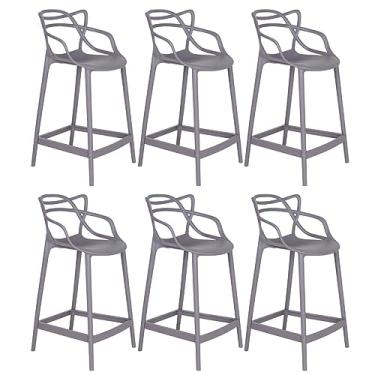 Imagem de Loft7, Kit 6 banquetas médias bancada cozinha Masters Allegra 66 cm