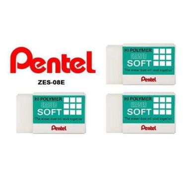 Imagem de Borracha Pentel Hi-Polymer Soft - Zes-08E - Com 3 Unidades