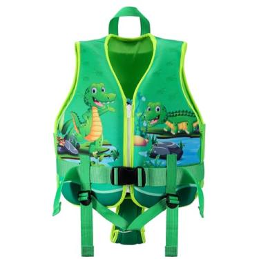 Imagem de Jurmickey Colete de natação infantil, colete de natação infantil para crianças, boias para crianças de 9 a 27 kg com alça de segurança ajustável, P-GG para meninos e meninas de 2 a 9 anos (pequeno