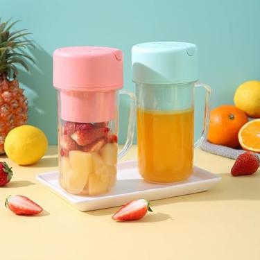 Imagem de Copo Caneca Liquidificador Mini Juicer 420ml com 6 laminas com tampa e canudo Recarregavel Portatil (Verde)