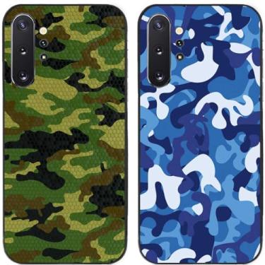 Imagem de 2 peças de capa de telefone traseira de silicone em gel TPU impresso camuflagem legal para Samsung Galaxy (Galaxy Note 10+)