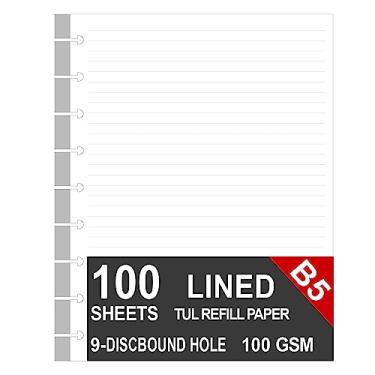 Imagem de 9 Disc Lined Refills for Happy Planner, Loose-leaf Discbound Inserts,100 Sheets/200 Pages, White, Classic Size,7 x 9.25 Inch