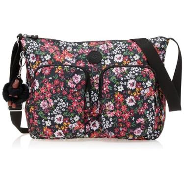 Imagem de Kipling Bolsa tiracolo feminina Sidney PRT, Floral meia-noite, 3.5''L x 10.25''H x 6.75''D