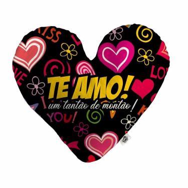 Imagem de Almofada Coração Pelúcia Te Amo um Tantão de Montão Namorados Tamanho:M