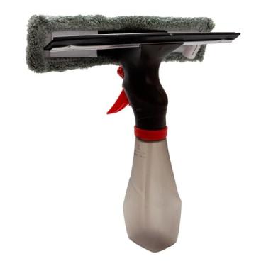 Imagem de Powermaid Mop Limpa Vidros Esfregão Spray, 3 em 1, borrifa, limpa e seca - Vermelho e Cinza