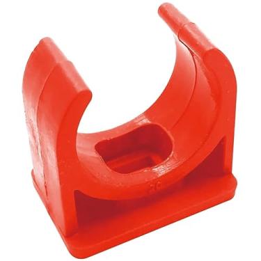 Imagem de 100 peças de grampos de tubo de PVC em forma de U, fivelas adequadas para tubos de 1/4" (16 mm), bandejas de suprimento e TV Suporte de gancho de mangueira para tubos Pex (vermelho 16 mm)