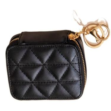 Imagem de zaoalife Estojo labial para batom, mini bolsa de maquiagem com espelho, bolsa organizadora de cosméticos, bolsa de maquiagem de couro macio, suporte de batom, bolsa de armazenamento de cosméticos para