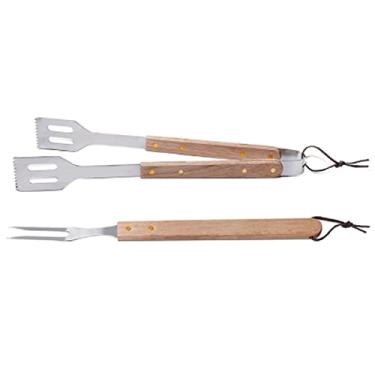 Imagem de Brinox - Conjunto 2 Peças churrasco Pegador e Garfo - Aço Inox/Madeira