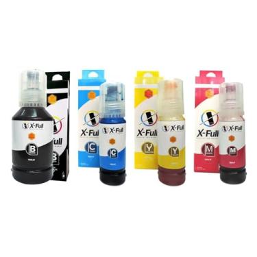 Imagem de Tinta Compatível Marca X-Full para L4150 L3108 L3250 L4160 L5190 L6191 Pigmentada e Corante - Kit 4 Cores