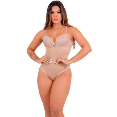Imagem de sinta modeladora abdomenal body feminina microfibra grossa compressão 