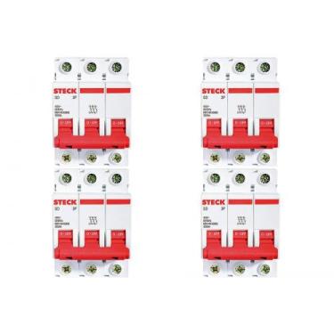 Imagem de Kit C/4 - Disjuntor Steck Din Tripolar 20A Sd63 3Ka