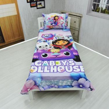 Imagem de Jogo De Lençol E Fronha Gabby's Dollhouse Kit 2pç Cobreleito - Fantasi