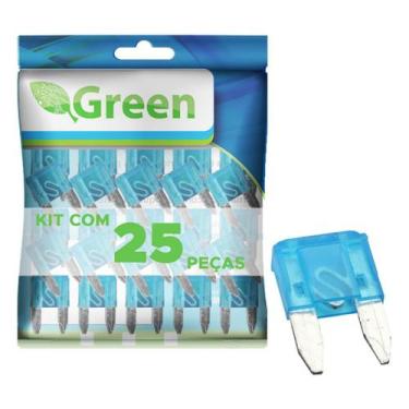 Imagem de 25x Fusível Automotivo Lâmina Mini 15 Amp Azul - Green, 045-9215
