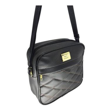 Imagem de Bolsa transversal feminina resistente dia dia premium - Glamour, Preto