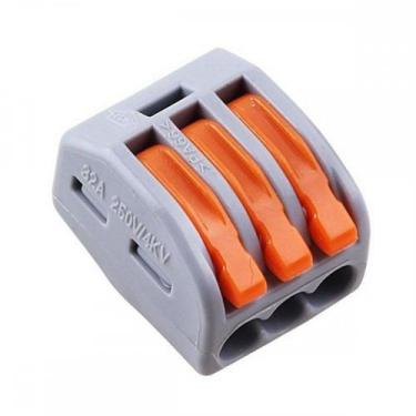 Imagem de Conector Wago 3Polos - 0,08 A 4,0Mm - 32A. 222-413 - Kit C/10 Pecas