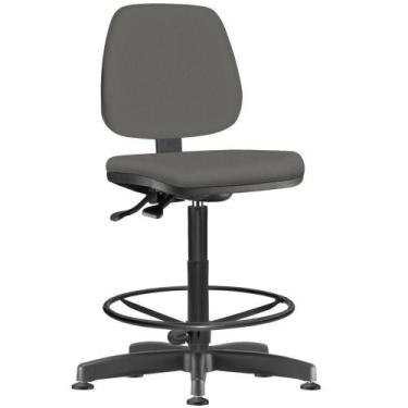 Imagem de Cadeira Caixa Alta Giratória Job L02 Crepe Cinza - Lyam Decor