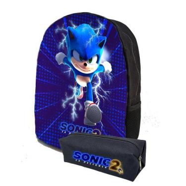 Imagem de Kit Mochila E Estojo Sonic 2 Infantil Fundamental - decarlos