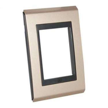 Imagem de  refinatto placa 4x2 3 posições concept preto/rose gold  - weg