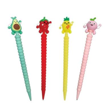 Imagem de Kit 4 Lapiseiras Frutas Material Escolar Fofo - Interponte