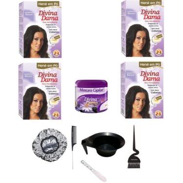 Imagem de Hene em Po Divina Dama 04x50gr Jaborandi (Incolor, Chocolate, Preto, A