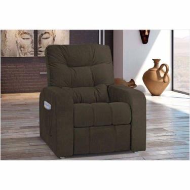 Imagem de Poltrona Reclínavel Azera MX 7 Veludo Marrom B 256 - Matrix - LM DECOR