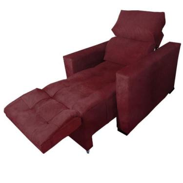 Imagem de Poltrona do Papai Retrátil e Reclinável Madri Bordo - Beatriz Decor