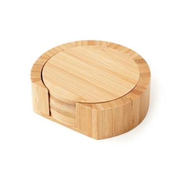 Imagem de Jogo de Porta Copos Redondo e Bambu 6 Peças - Oikos, U, NATURAL