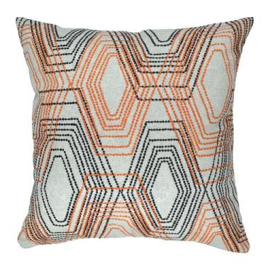 Imagem de Almofada Wendy 50x50cm Detalhe Laranja e Preto - FASTLAR