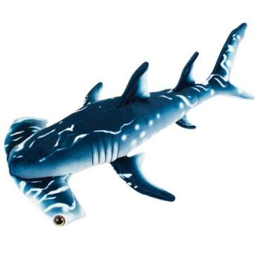 Imagem de Tubarão Martelo De Pelúcia Realista Azul 64 Cm Decoração Mar - Fofy To