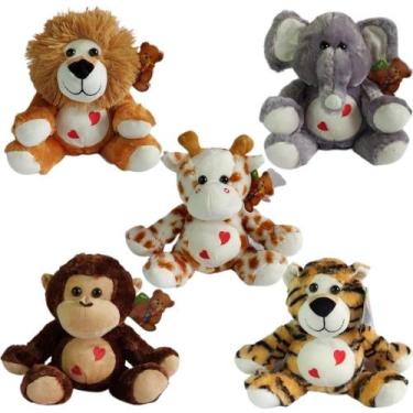 Imagem de Kit 5 Bichos De Pelúcia Safari Nicho Decoração Bebê - Fizzy