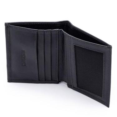 Imagem de Carteira Masculina Couro Porta Cartão Documento Rucksack 001, Preto, Ú