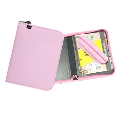 Imagem de Caderno Fichario Argolado Universitário C/ Bloco 6 Divisória e Estojo 