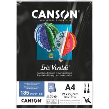 Imagem de Pct Papel Iris Vivaldi 25fls A4 185gr Canson Escolha a Cor, PRETO