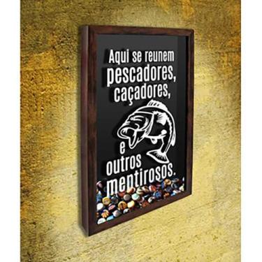 Imagem de Quadro Porta Tampinhas Pescadores e mentirosos - Quadro Novo, 37x52, M