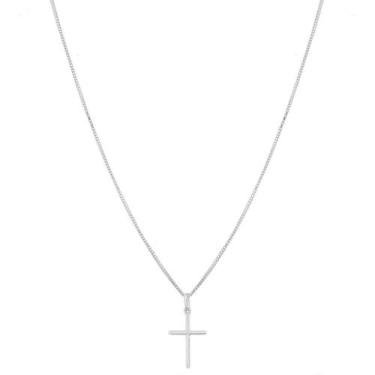 Imagem de Cordão Corrente Masculina 70cm Pingente Crucifixo Prata 925 - DR Jóias