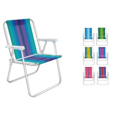 Imagem de Cadeira Alta de Aluminio 110 Kg Praia Pesca Camping MOR, Sortidas