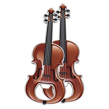 Imagem de LanHong Abridor de garrafa em forma de violino, 2 peças, abridor de garrafas em forma de violino, presente de violino, utensílios de cozinha para bebedores, música, amantes de violino