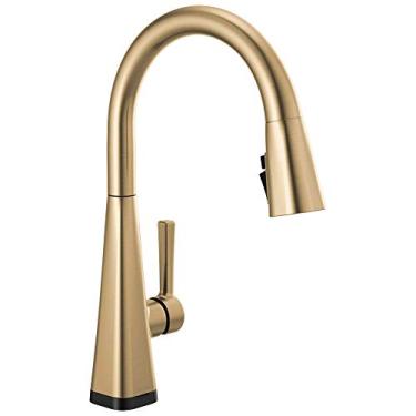Imagem de Delta Faucet Torneira de cozinha Lenta Gold Touch, torneiras de cozinha com pulverizador de puxar para baixo, torneira de pia de cozinha, torneira para pia de cozinha, tecnologia Touch2O, bronze champanhe 19802TZ-CZ-DST